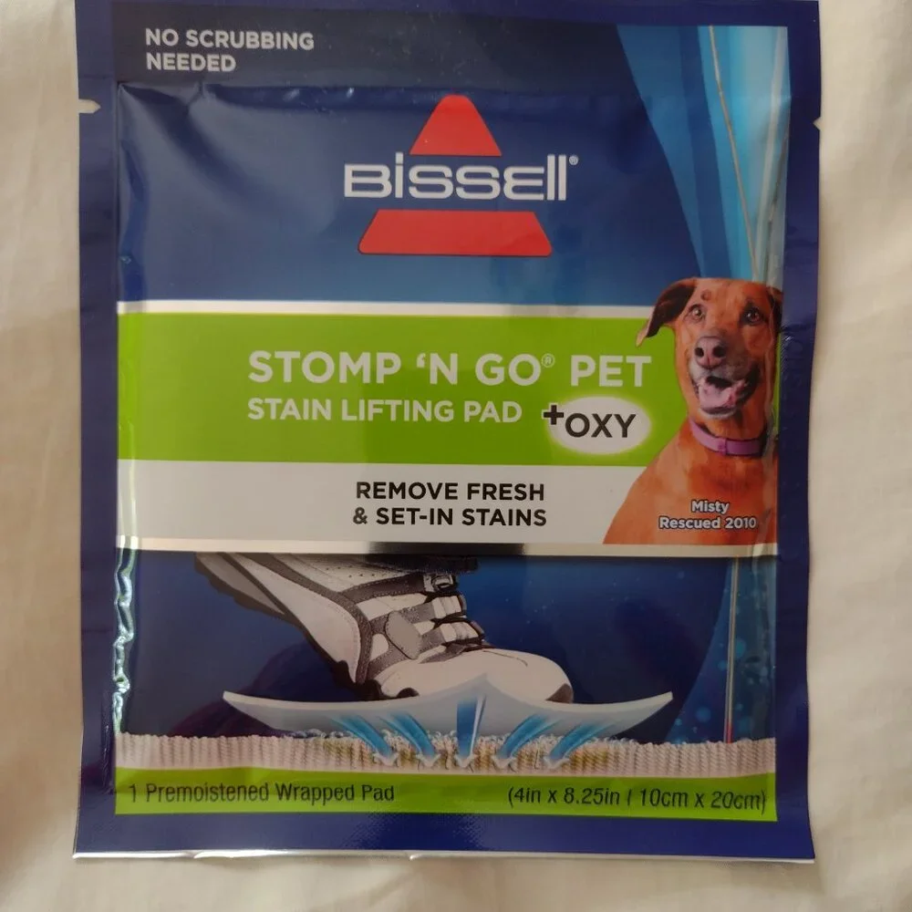 Bissell Stomp 'N Go Pet Stain Lifting Pads + Oxy for Carpet & Rug Lot of 4 New